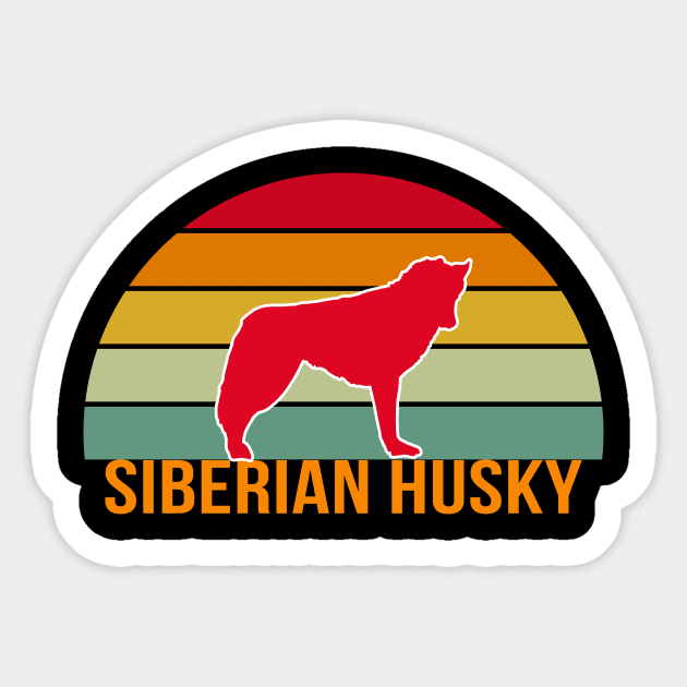 Siberian Husky Vintage Silhouette Sticker by khoula252018